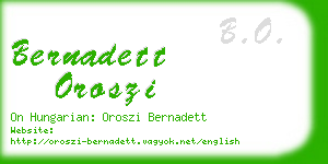 bernadett oroszi business card